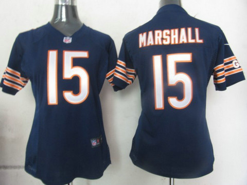 Nike Women's nfl Chicago Bears 15 Marshall Nike blue Game Team Jerseys
